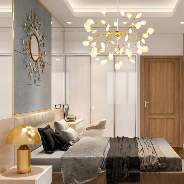 Modern Firefly LED Chandelier Nordic Leaf Branch Pendant Light