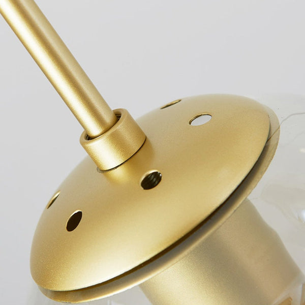 Nordic Spiral Glass Globe Chandelier Luxury Gold Staircase Pendant Light