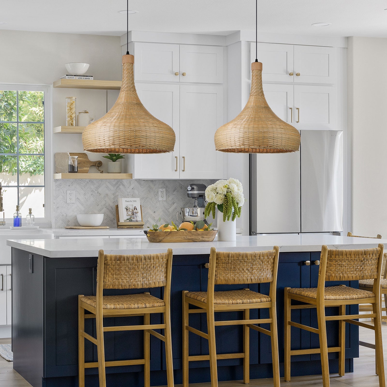 Handmade Bamboo Woven Pendant Light Retro Dome Chandelier Secondary image