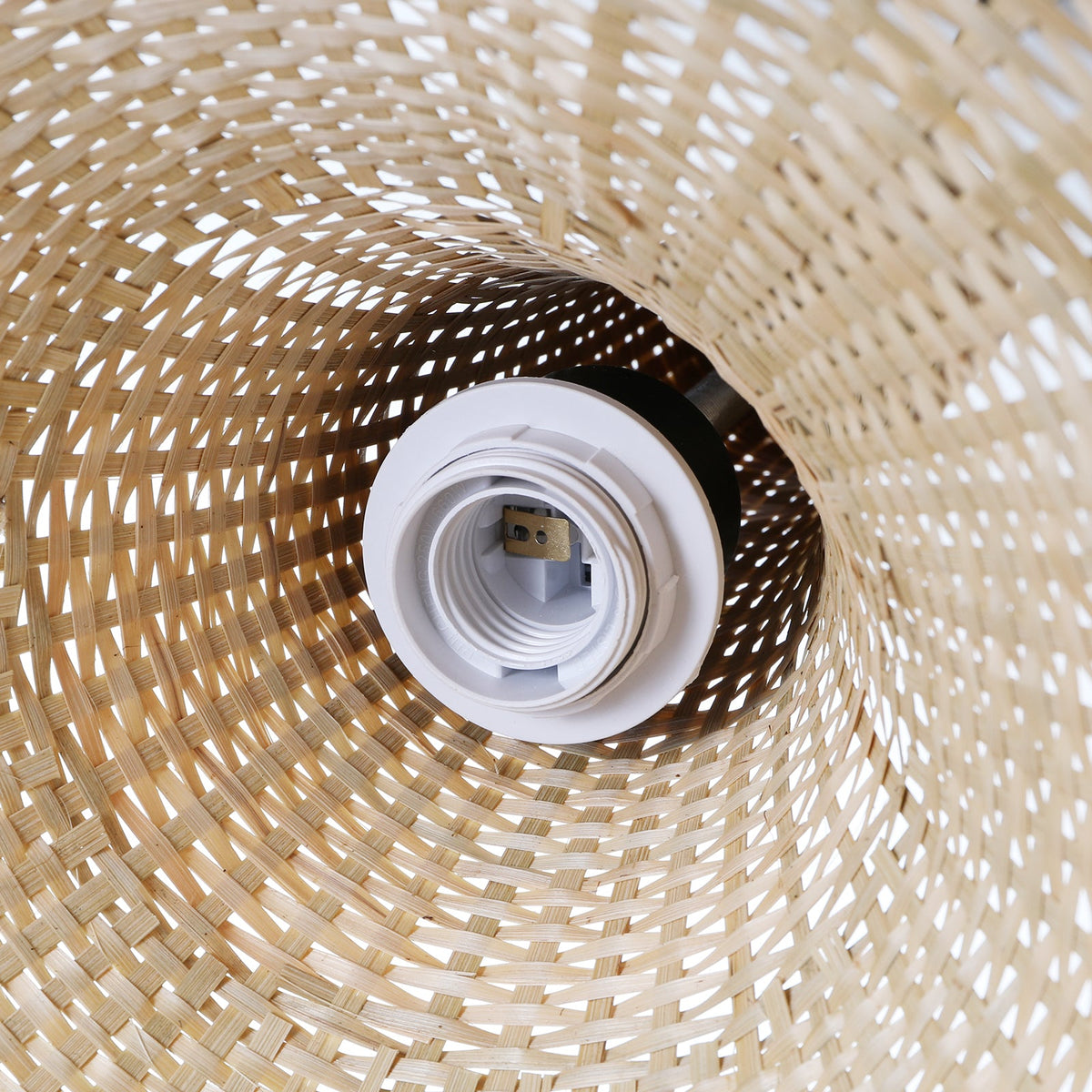 Handmade Bamboo Woven Pendant Light Retro Dome Chandelier