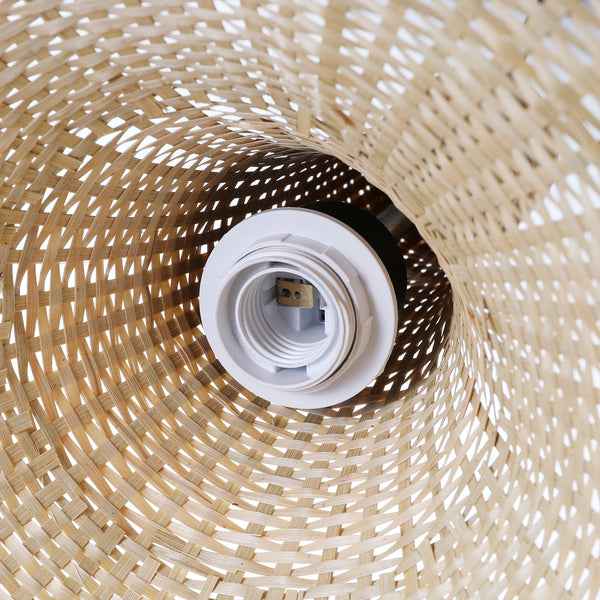 Handmade Bamboo Woven Pendant Light Retro Dome Chandelier