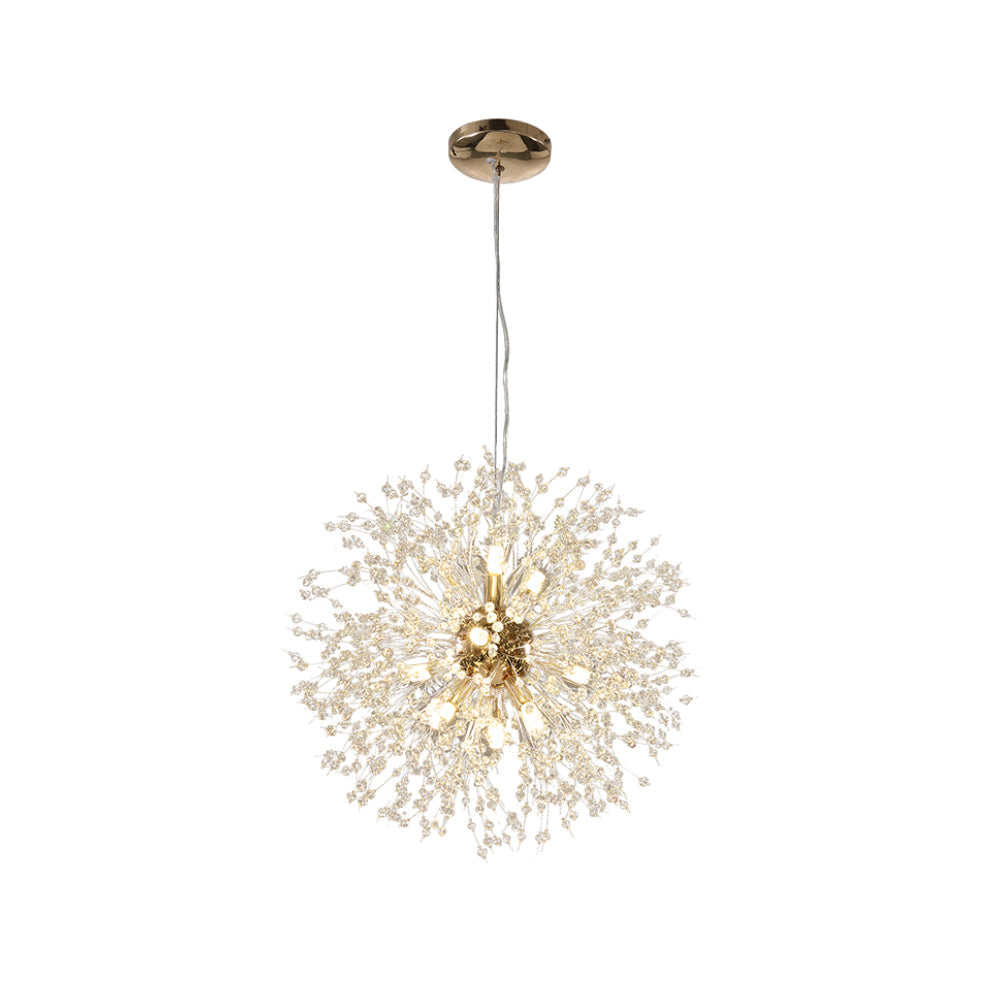 Modern Crystal Firework Chandelier Gold Dandelion Pendant Light