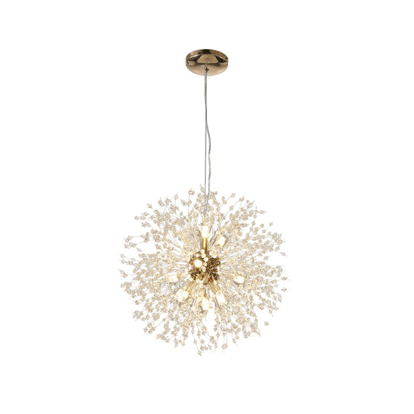 Modern Crystal Firework Chandelier Gold Dandelion Pendant Light