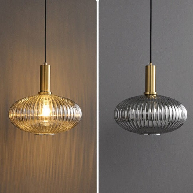 Retro Lantern Shape Glass Pendant Light Vintage Dining Room Chandelier