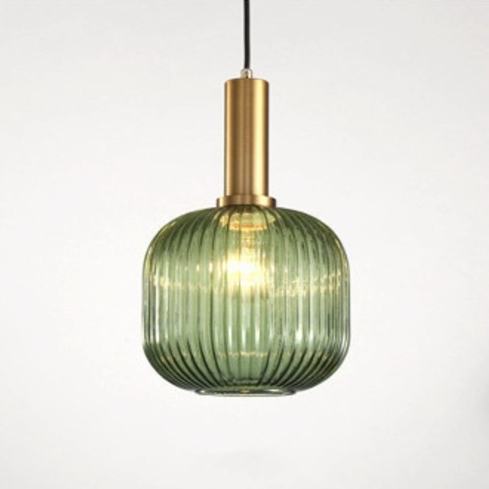 Retro Lantern Shape Glass Pendant Light Vintage Dining Room Chandelier