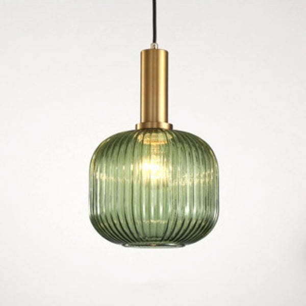 Retro Lantern Shape Glass Pendant Light Vintage Dining Room Chandelier