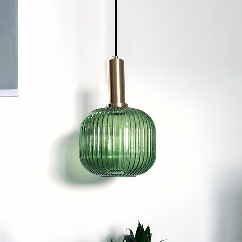 Retro Lantern Shape Glass Pendant Light Vintage Dining Room Chandelier