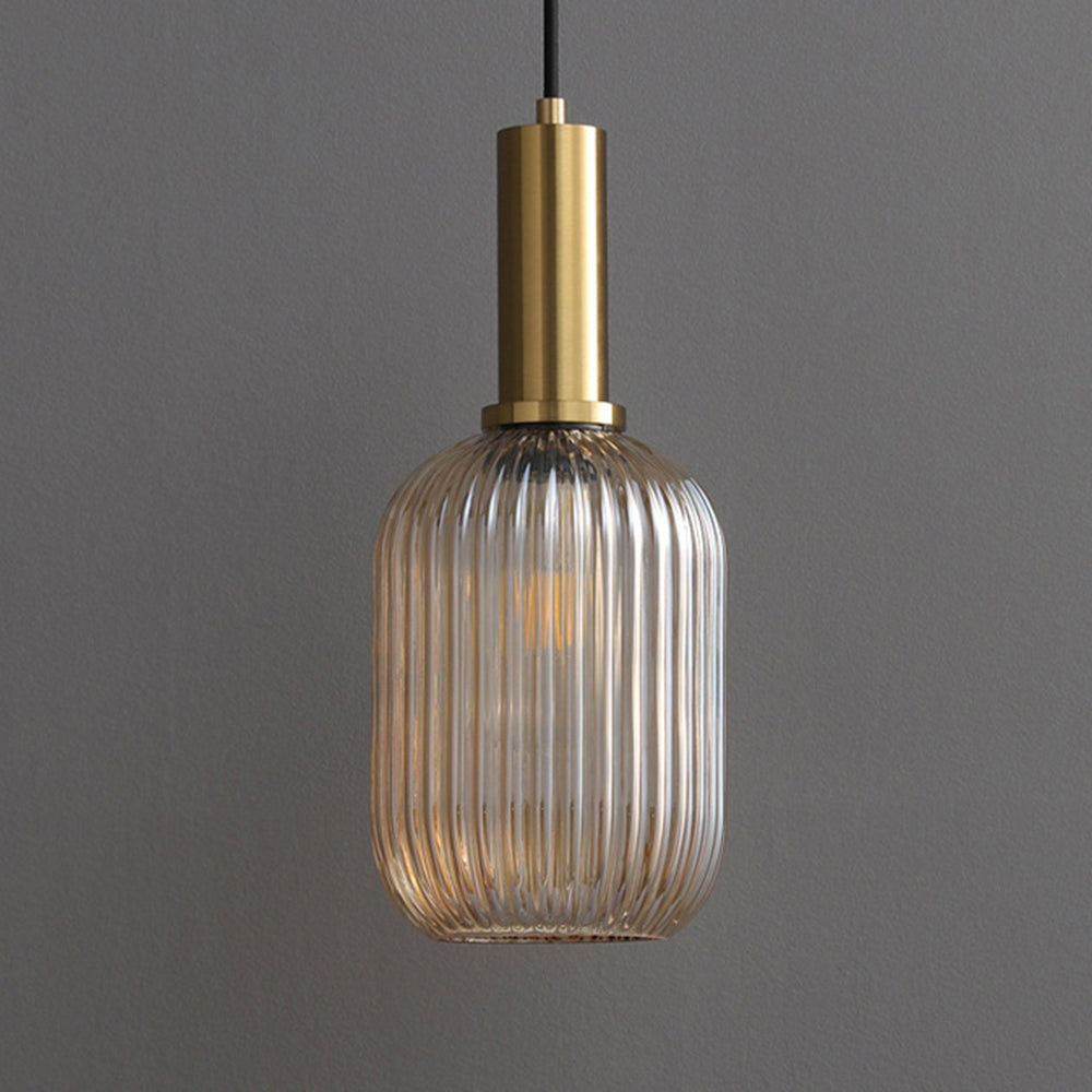 Retro Lantern Shape Glass Pendant Light Vintage Dining Room Chandelier