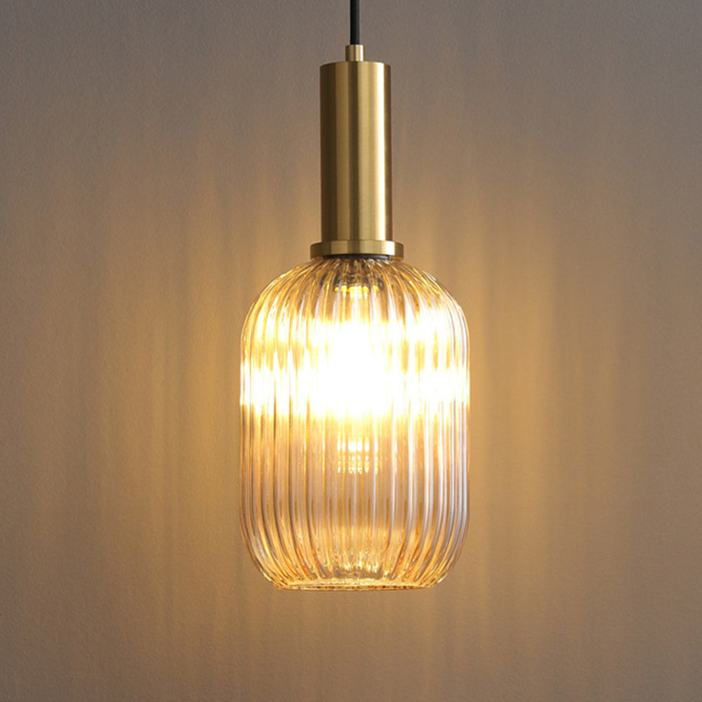 Retro Lantern Shape Glass Pendant Light Vintage Dining Room Chandelier