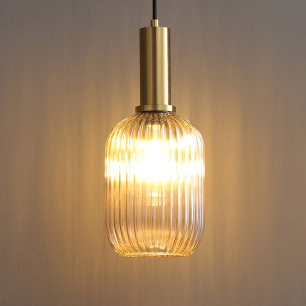 Retro Lantern Shape Glass Pendant Light Vintage Dining Room Chandelier