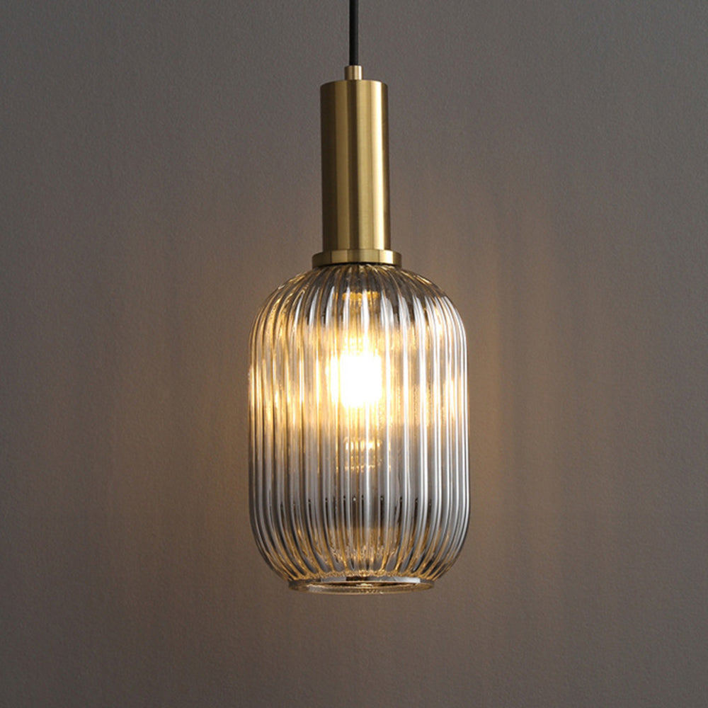 Retro Lantern Shape Glass Pendant Light Vintage Dining Room Chandelier
