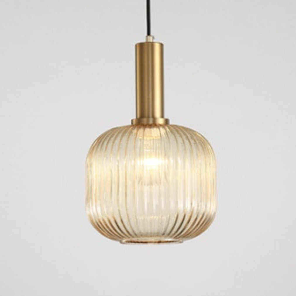 Retro Lantern Shape Glass Pendant Light Vintage Dining Room Chandelier