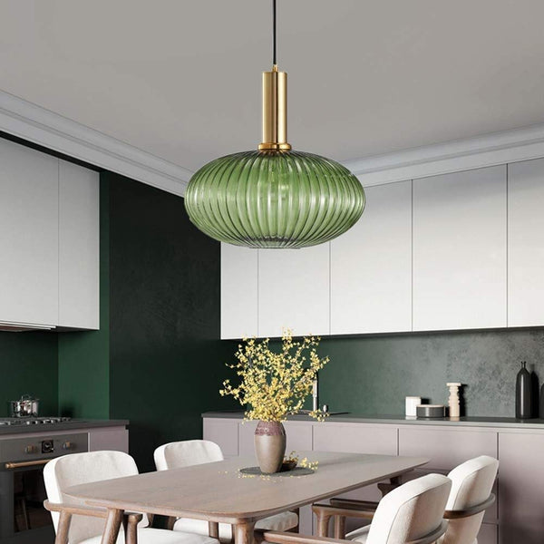 Retro Lantern Shape Glass Pendant Light Vintage Dining Room Chandelier