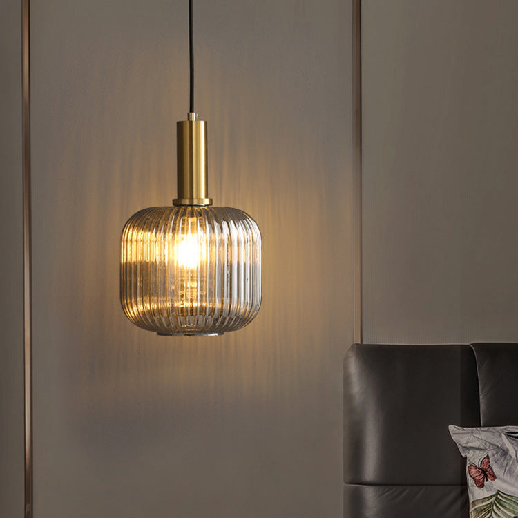 Retro Lantern Shape Glass Pendant Light Vintage Dining Room Chandelier
