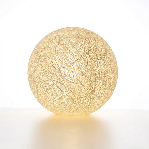 Solar Powered Moon Globe Lamp Outdoor IP65 Waterproof Hemp Fiber Light