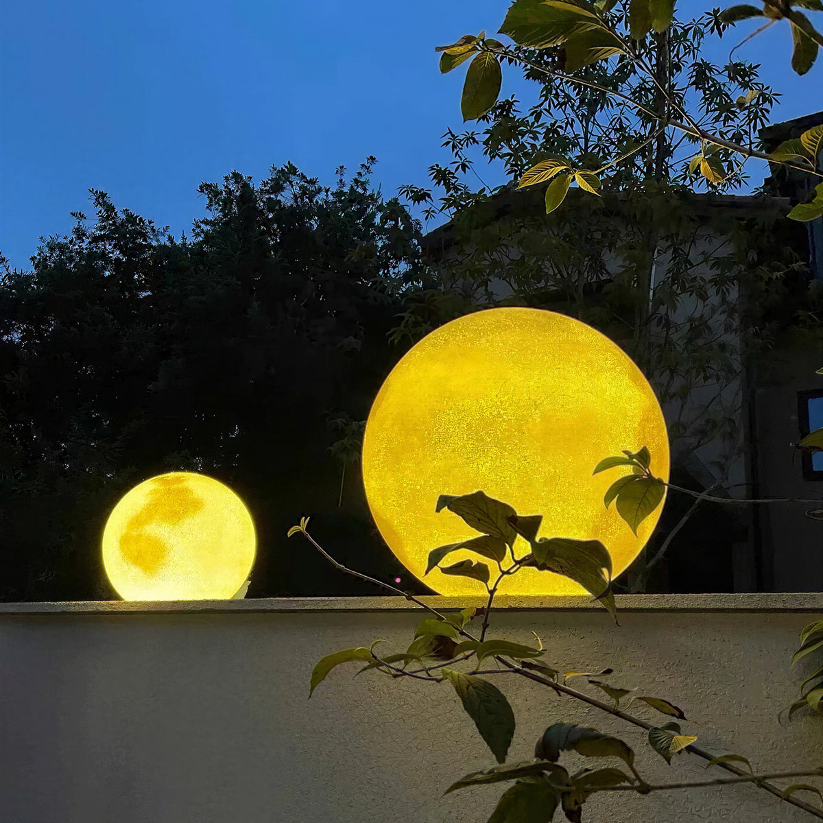 Solar Powered Moon Globe Lamp Outdoor IP65 Waterproof Hemp Fiber Light