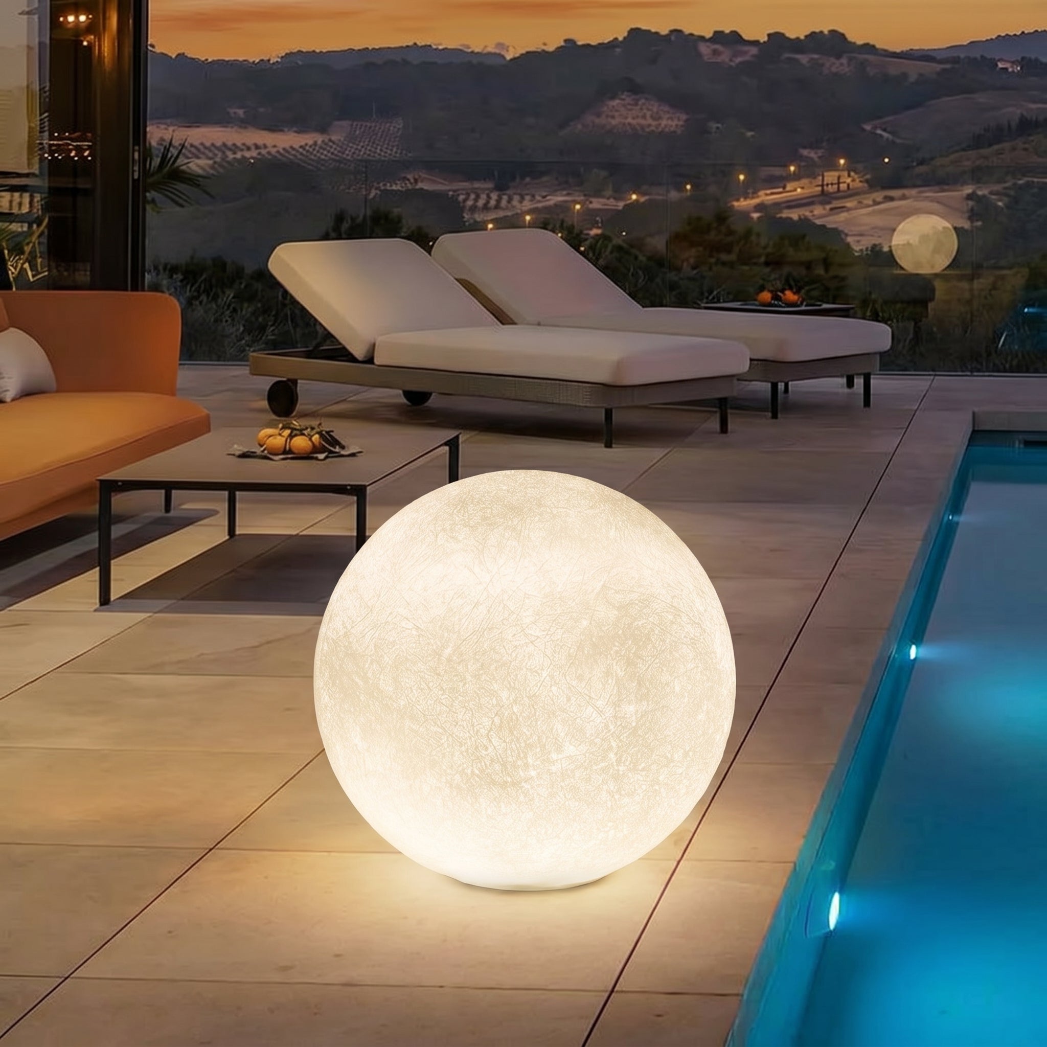 Solar Powered Moon Globe Lamp Outdoor IP65 Waterproof Hemp Fiber Light Secondary image