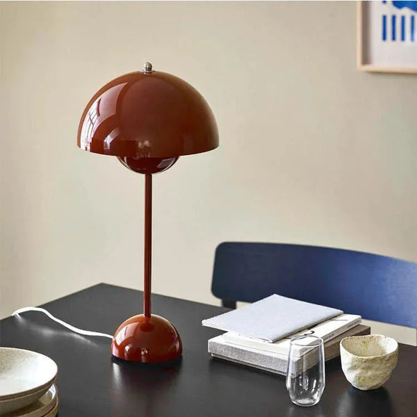 Danish Design Flowerpot Table Lamp Mushroom Metal Desk Lamp
