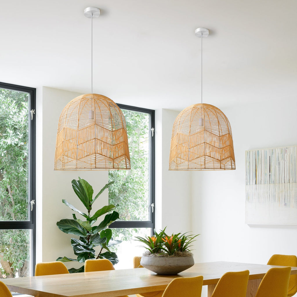 Rattan Pendant Light Handwoven Natural Bamboo Ceiling Lamp