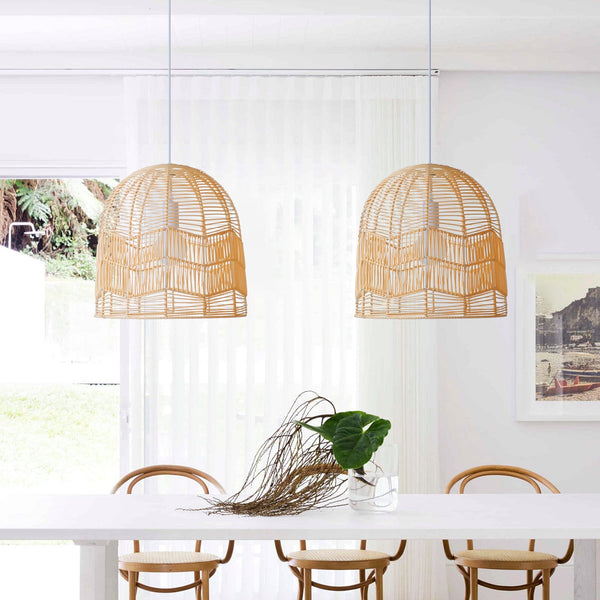 Rattan Pendant Light Handwoven Natural Bamboo Ceiling Lamp