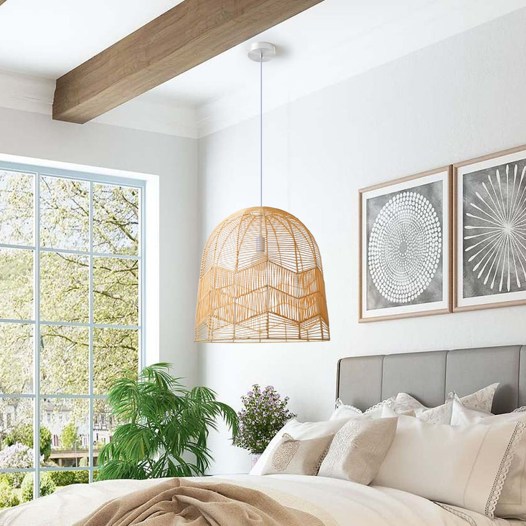 Rattan Pendant Light Handwoven Natural Bamboo Ceiling Lamp