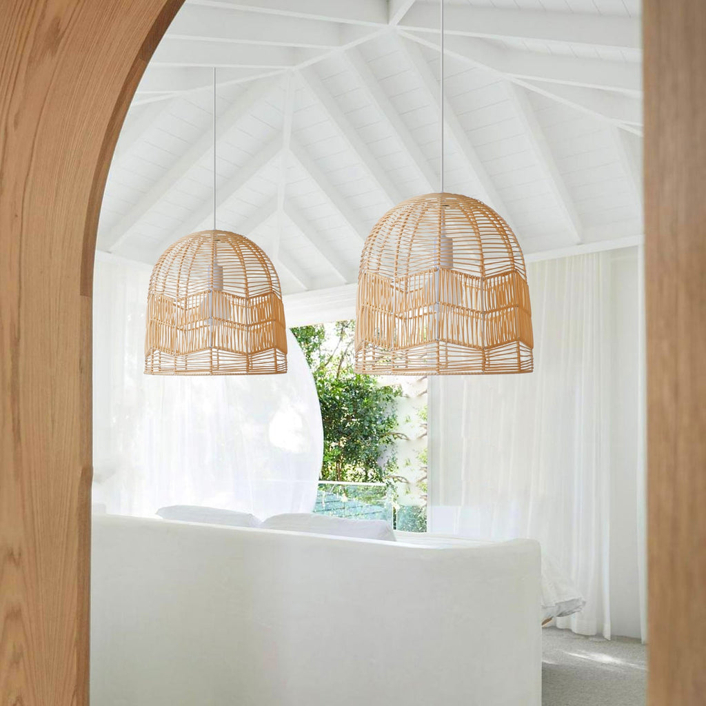 Rattan Pendant Light Handwoven Natural Bamboo Ceiling Lamp