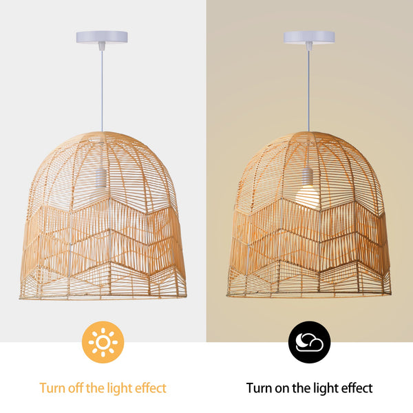 Rattan Pendant Light Handwoven Natural Bamboo Ceiling Lamp