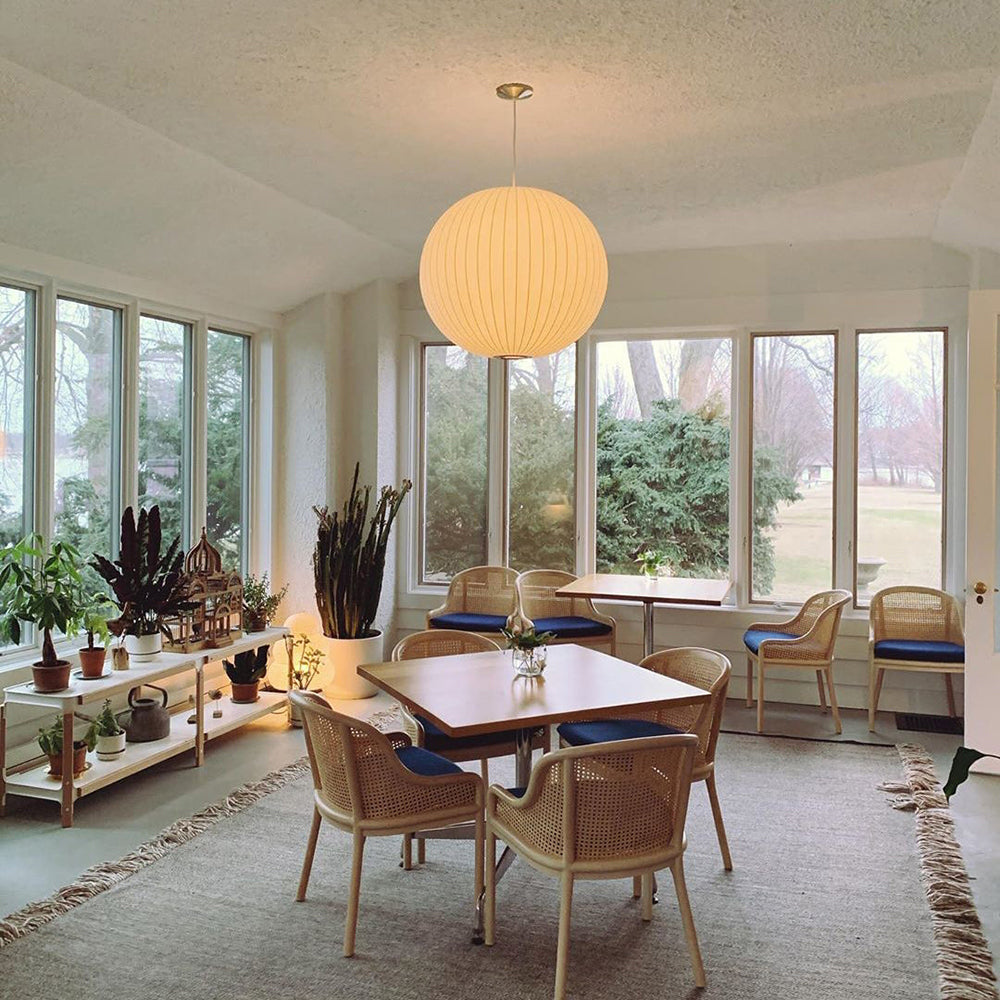 Mid-Century Fabric Cocoon Pendant Light Modern Cloud Bubble Chandelier