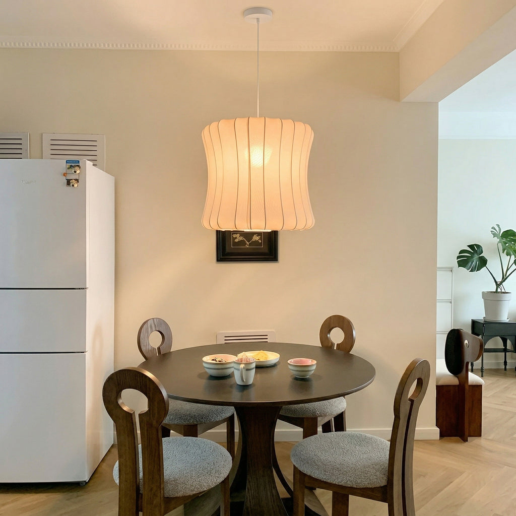 Mid-Century Fabric Cocoon Pendant Light Modern Cloud Bubble Chandelier