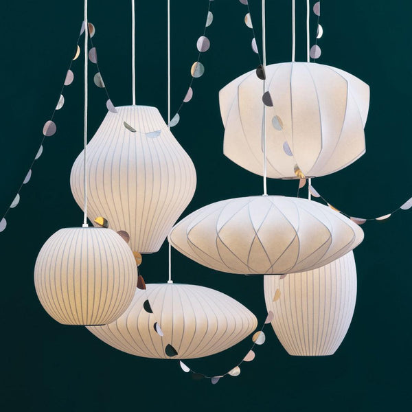 Mid-Century Fabric Cocoon Pendant Light Modern Cloud Bubble Chandelier