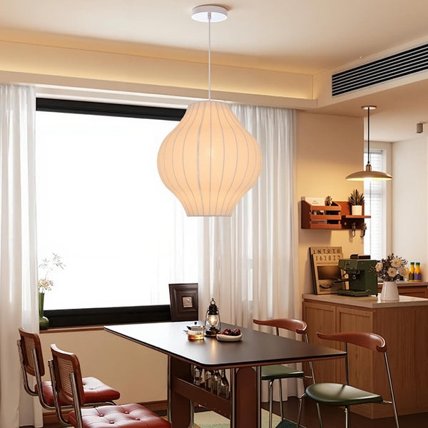 Mid-Century Fabric Cocoon Pendant Light Modern Cloud Bubble Chandelier