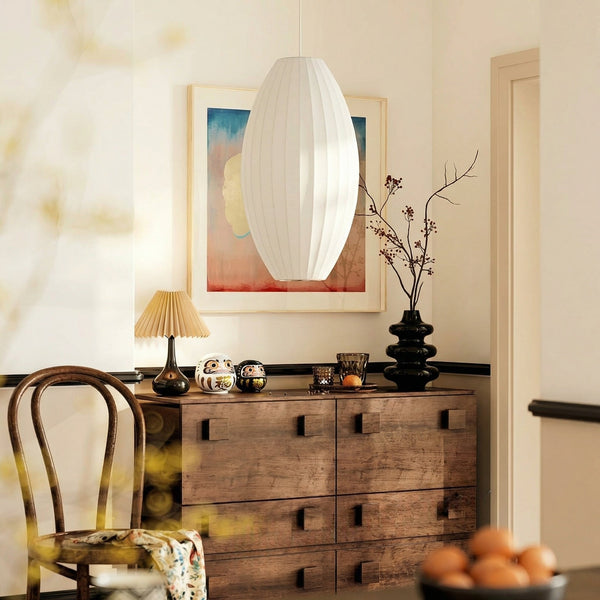 Mid-Century Fabric Cocoon Pendant Light Modern Cloud Bubble Chandelier