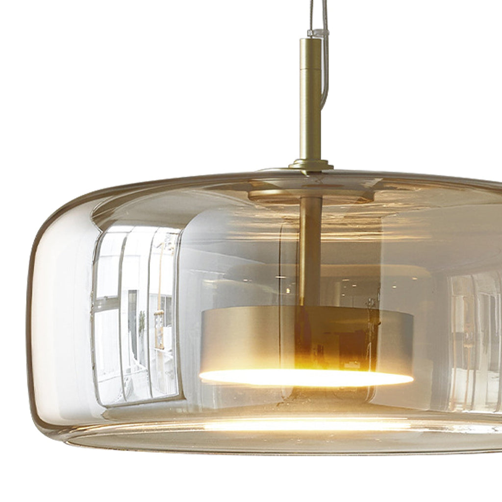 Modern Simple Amber Glass Pendant Light Dining Room Chandelier