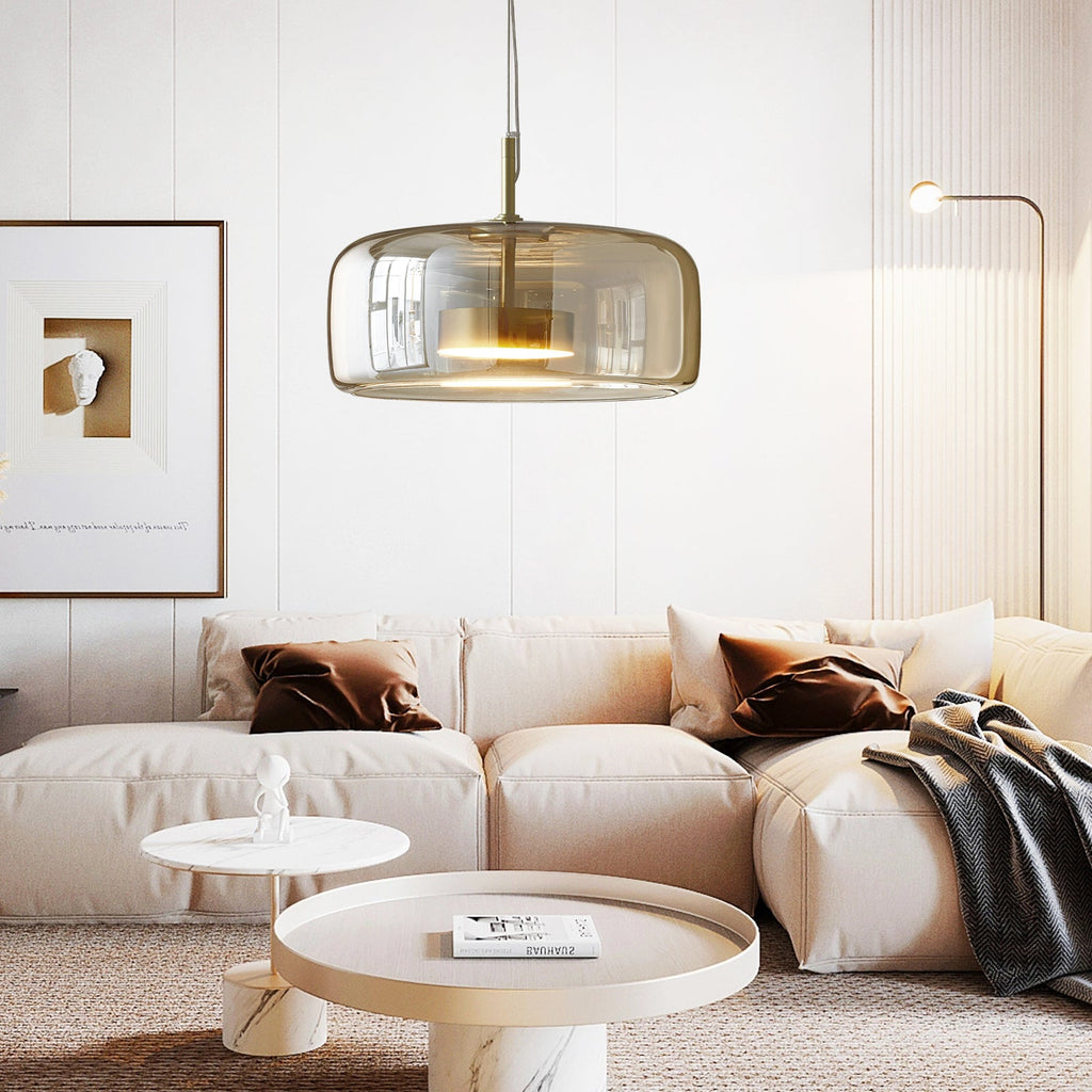 Modern Simple Amber Glass Pendant Light Dining Room Chandelier