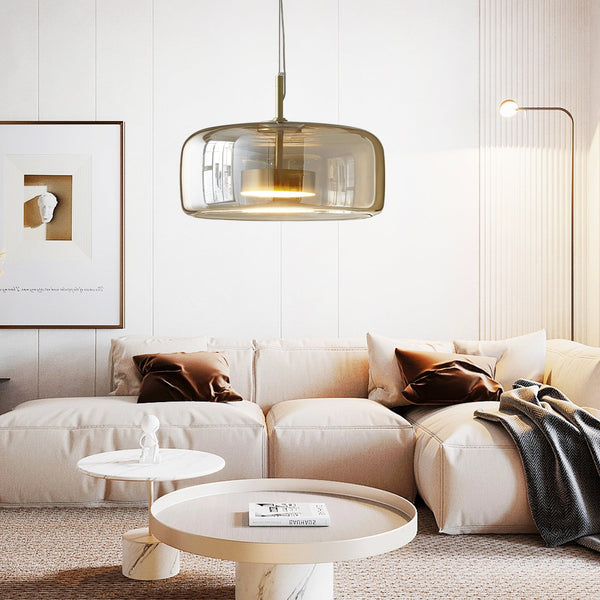 Modern Simple Amber Glass Pendant Light Dining Room Chandelier