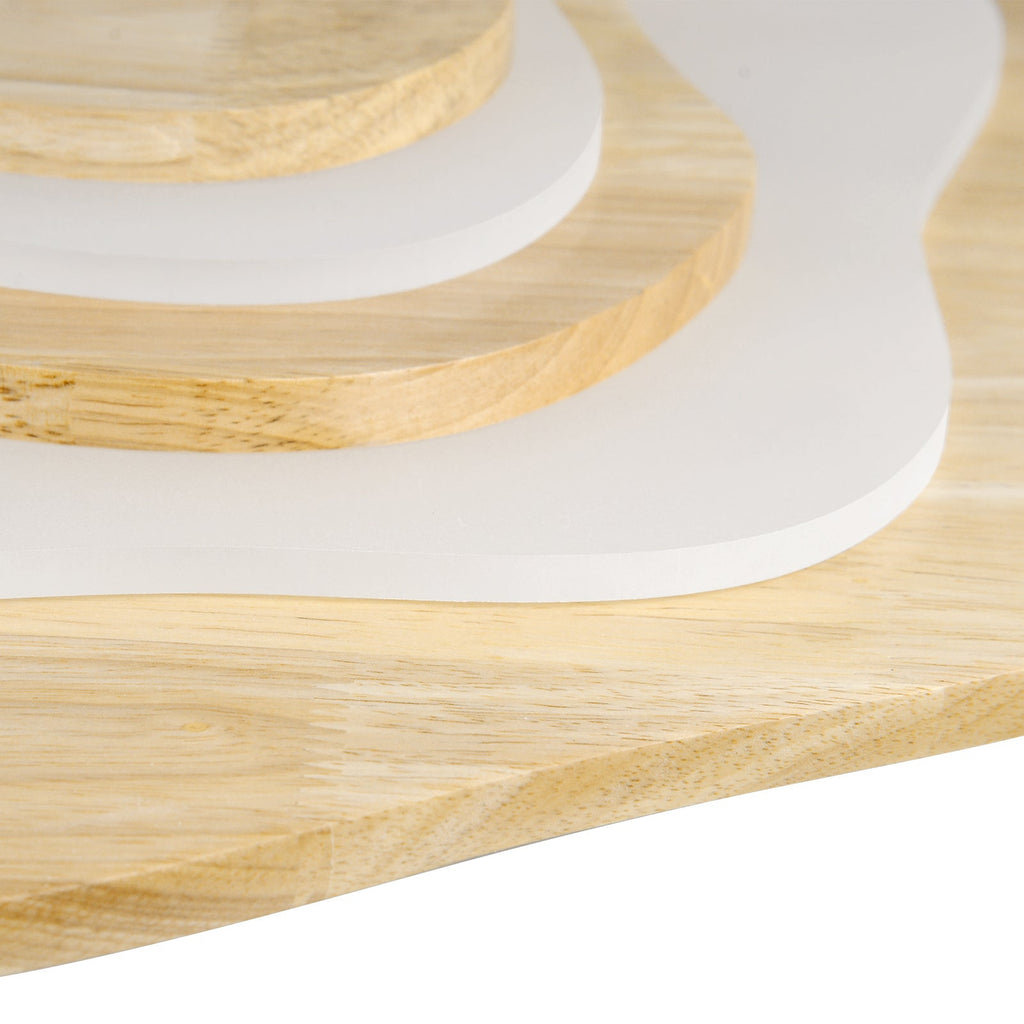 Flower Wood Ceiling Light Hardwired Wooden Ceiling Lamp