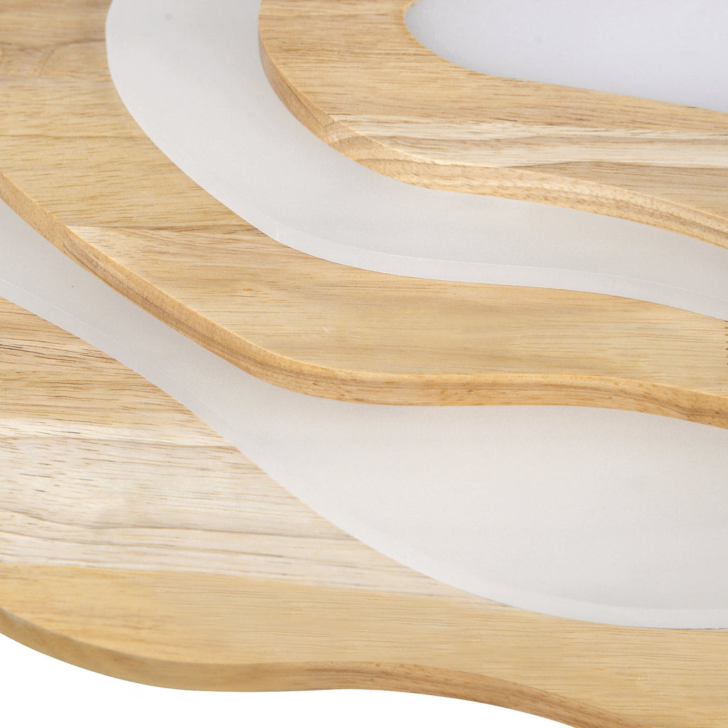 Flower Wood Ceiling Light Hardwired Wooden Ceiling Lamp