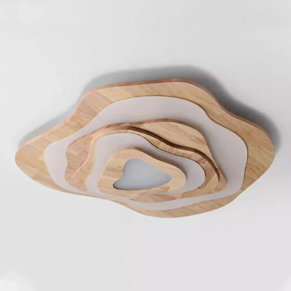 Flower Wood Ceiling Light Hardwired Wooden Ceiling Lamp
