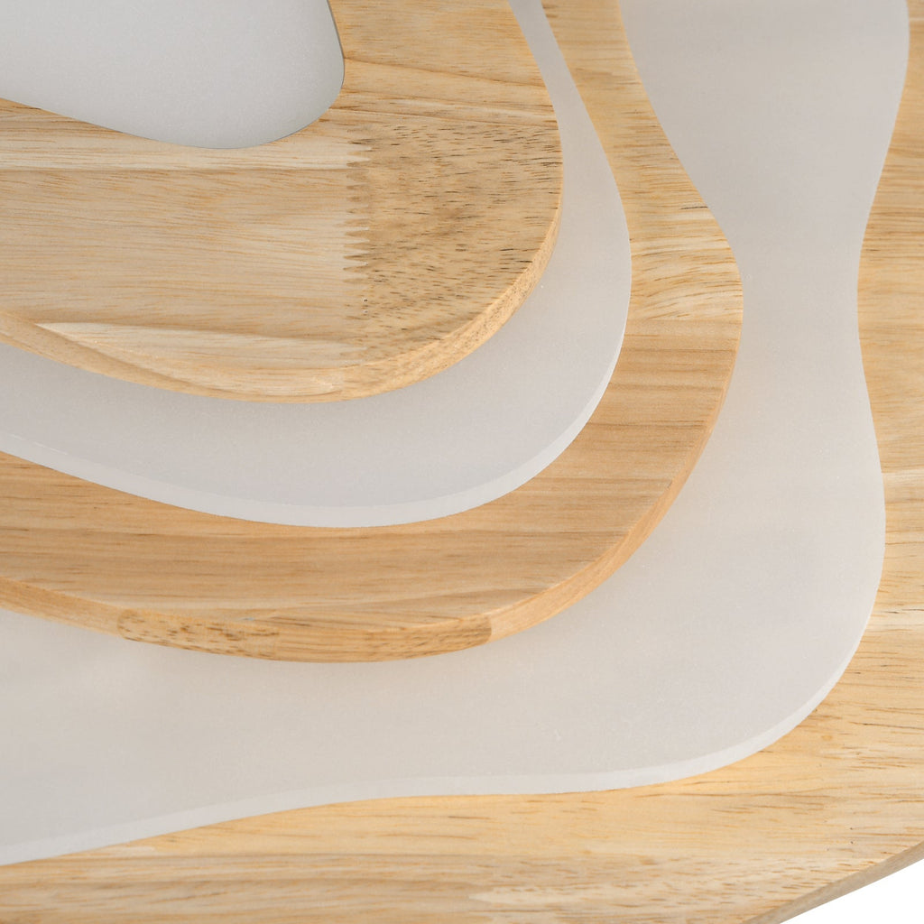 Flower Wood Ceiling Light Hardwired Wooden Ceiling Lamp