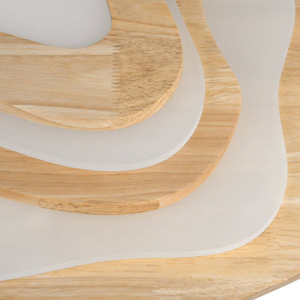 Flower Wood Ceiling Light Hardwired Wooden Ceiling Lamp