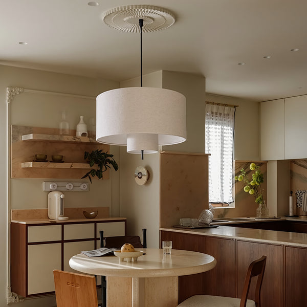 Modern Fabric Cylinder Pendant Light Minimalist Drum Chandelier