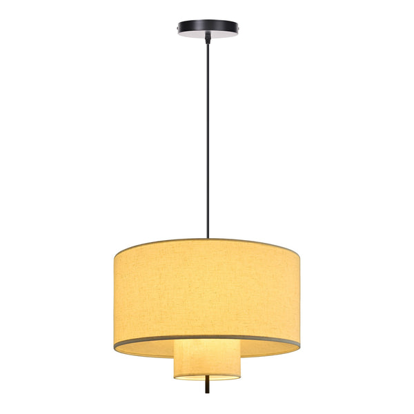 Modern Fabric Cylinder Pendant Light Minimalist Drum Chandelier