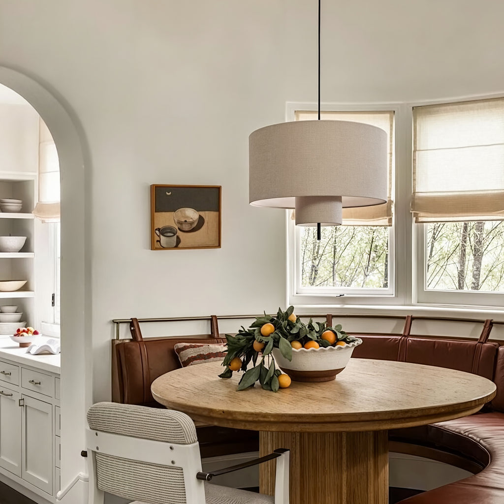 Modern Fabric Cylinder Pendant Light Minimalist Drum Chandelier