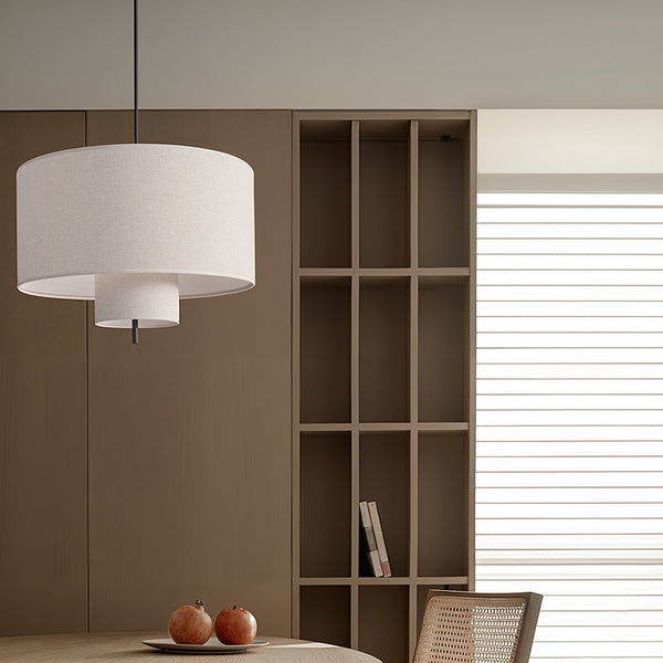 Modern Fabric Cylinder Pendant Light Minimalist Drum Chandelier
