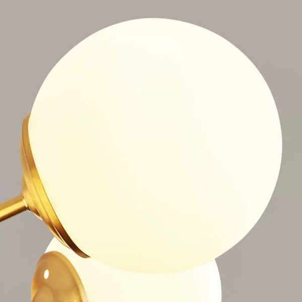 Large 8-Light Modern Brass Sputnik Chandelier Opal Globe Lamp