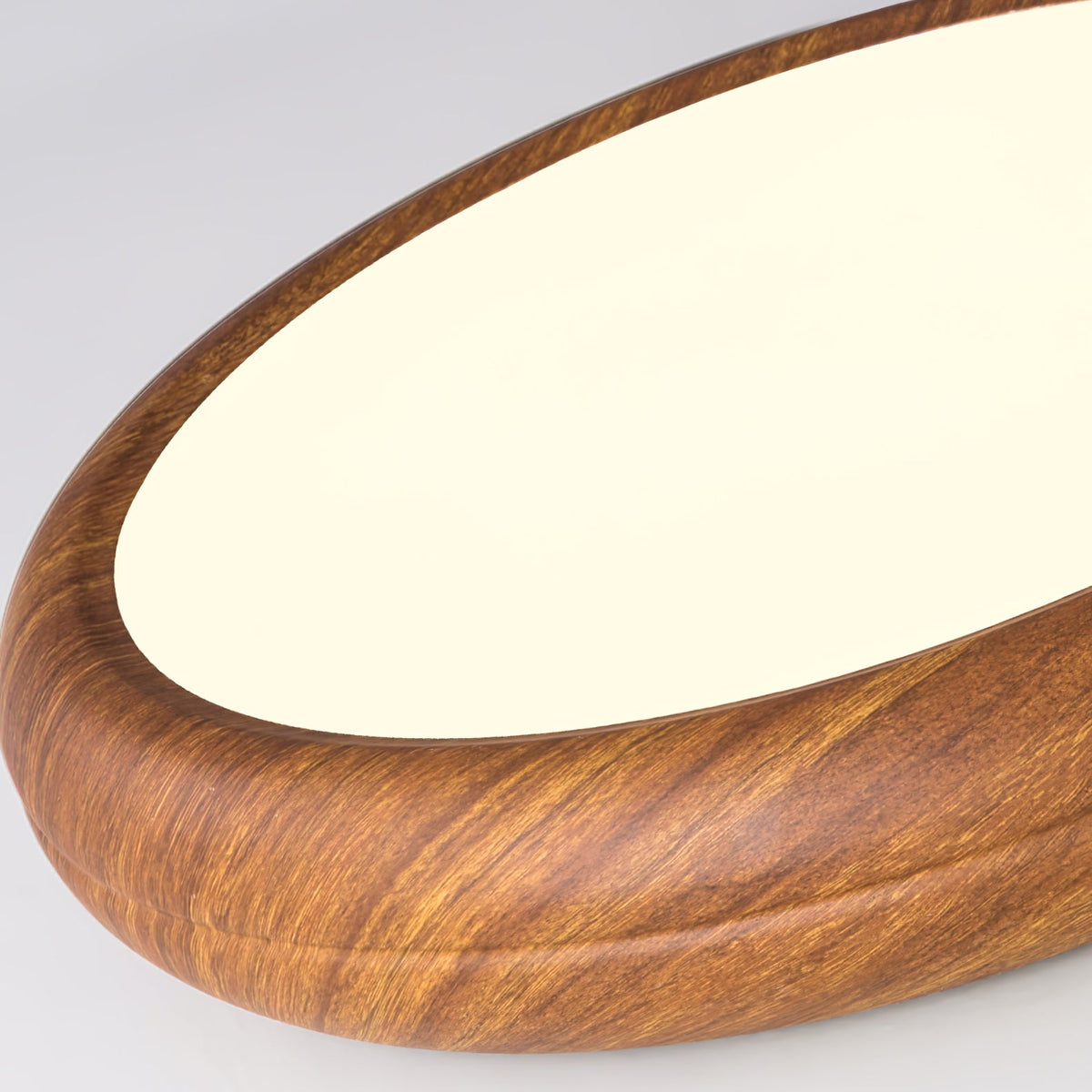 Wood Grain Round Living Room Ceiling Lamp Low-Profile Flush Mount
