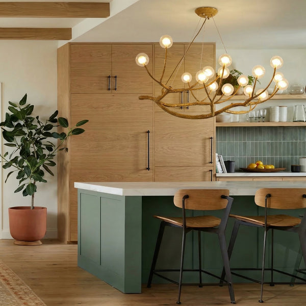 Organic Branch Chandelier Modern Tree Branch Light with Glass Globes