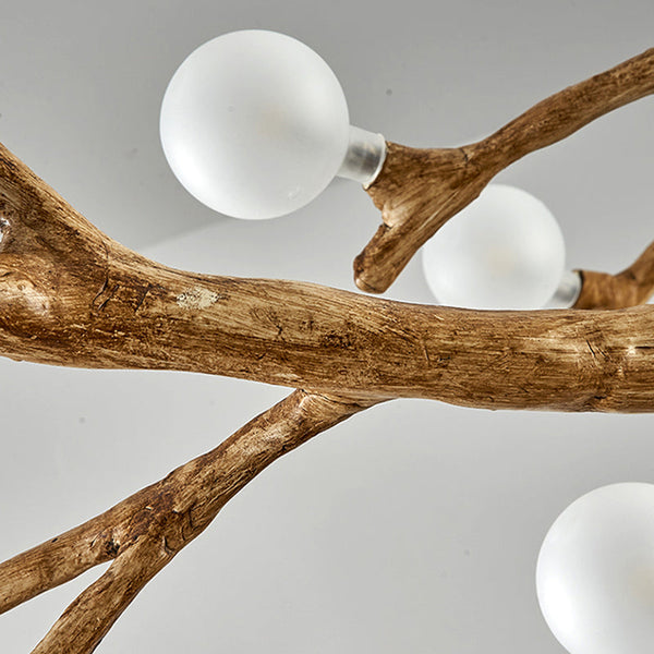 Organic Branch Chandelier Modern Tree Branch Light with Glass Globes