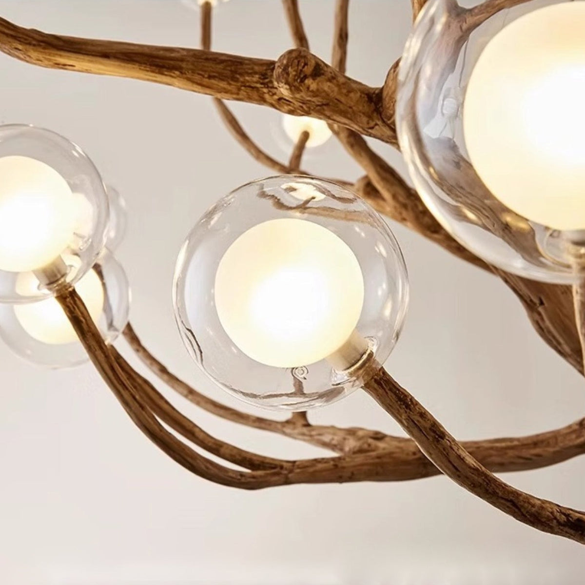 Organic Branch Chandelier Modern Tree Branch Light with Glass Globes