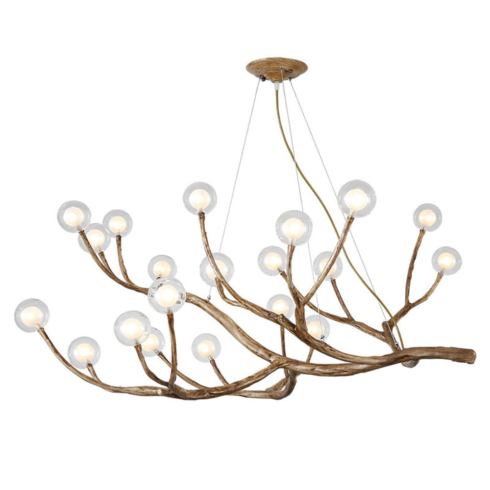 Organic Branch Chandelier Modern Tree Branch Light with Glass Globes